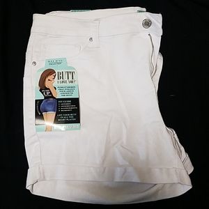 White jean shorts